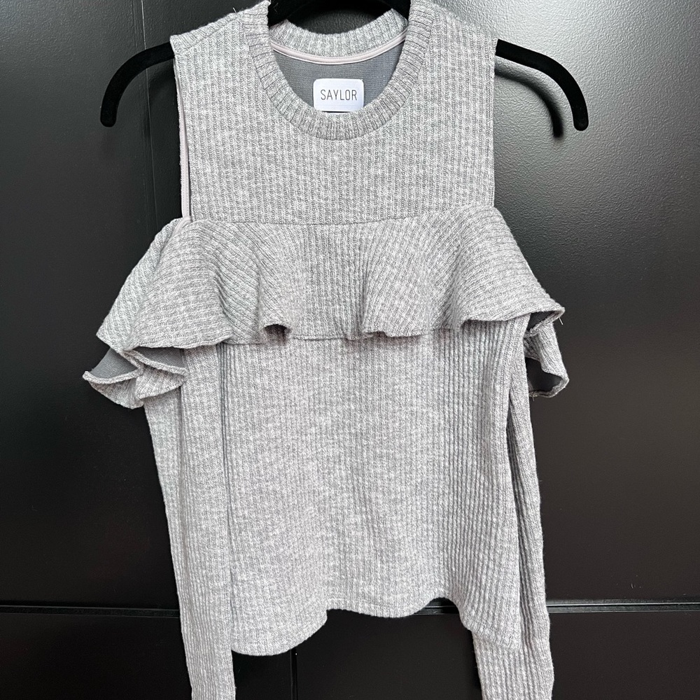 Saylor exposed shoulder sweater